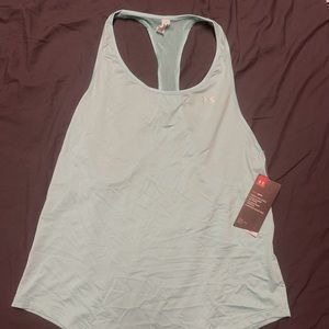 Under Armour teal mesh and Heat gear material. Looks more teal in person :)